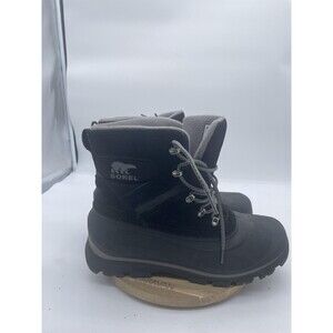 Sorel Buxton Lace Snow Boot Men 12 Black Suede Waterproof Insulated Winter Ankle